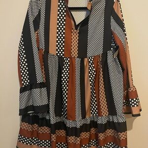 SHEIN Black and White Polka Dot Dress